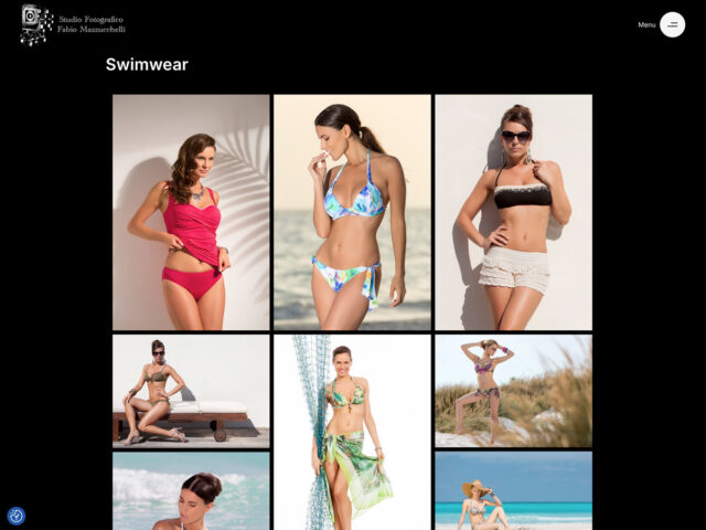 Gallery Swimwear: fotografia moda e shooting outdoor realizzati per il nuovo sito web dello studio fotografico.
