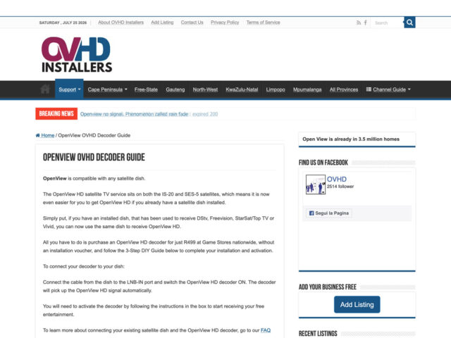 Guida dedicata al collegamento e all’attivazione del decoder OpenView