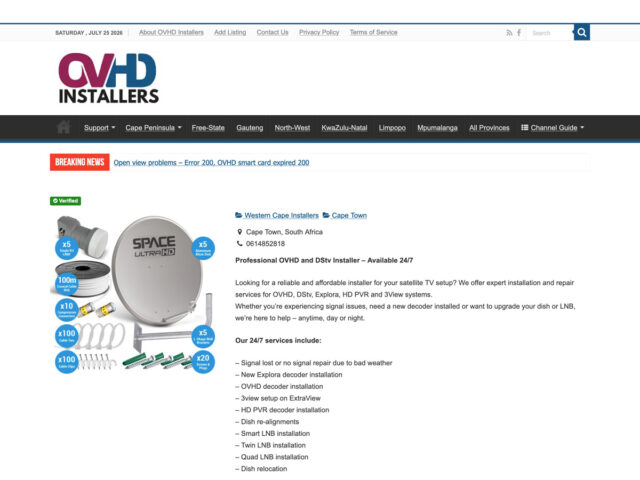 Scheda di un installatore presente nella directory OVHD Installers
