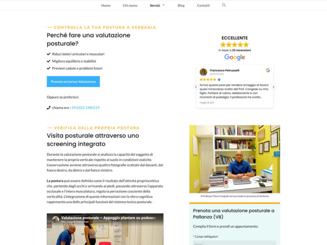 Pagina dedicata alla valutazione posturale con ottimizzazione SEO finalizzata al posizionamento sui motori di ricerca.